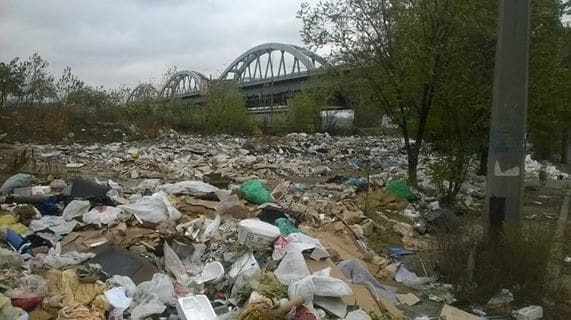 Как свиньи: в соцсети показали горы мусора на Днепровской набережной в Киеве