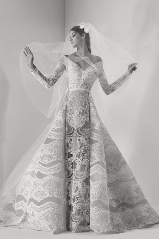 Стразы, кружево и шелк: Elie Saab представил новую свадебную коллекцию