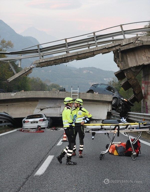 В Италии на оживленную трассу обрушился мост: есть жертвы. Опубликованы фото и видео