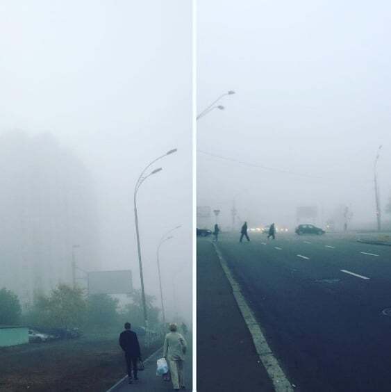 Київ зранку огорнув густий туман