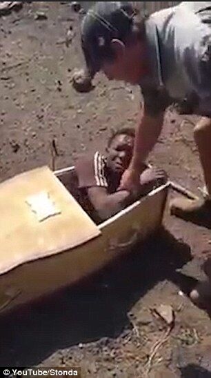 В ЮАР фермер запихнул темнокожего подчиненного в гроб, угрожая скормить змее