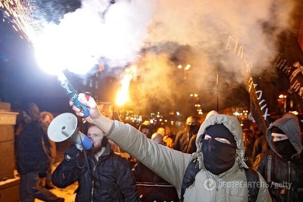 Опубликованы фото марша националистов в центре Киева
