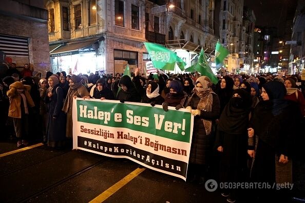 Тисячі людей у Стамбулі вийшли на протест проти бойових дій Росії в Алеппо