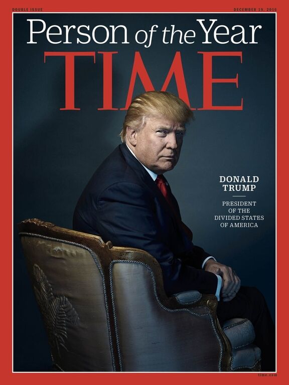 Time объявил Трампа человеком года, назвав президентом Разъединенных штатов Америки