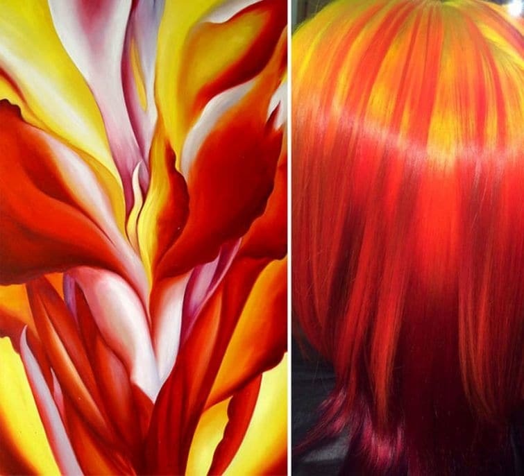 Потрясающие фото парикмахера, красящей свои волосы в цвета знаменитых картин