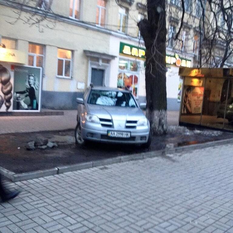 Хоть трава не расти: в Киеве "герой парковки" остановился посреди газона