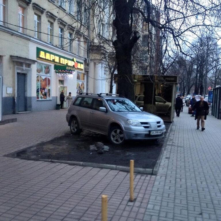 Хоч трава не рости: у Києві "герой парковки" зупинився посеред газону