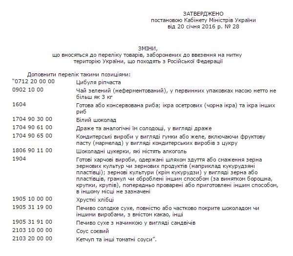 Без сліз не поглянеш: цибуля і ще 69 найменувань товарів з Росії, які заборонили в Україні