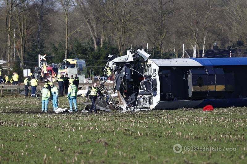 Смертельная катастрофа в Нидерландах: пассажирский поезд столкнулся с краном. Фоторепортаж