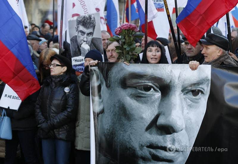 "Убитий за свободу": в Москві відбувся марш пам'яті Нємцова. Опубліковані фото і відео