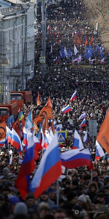 "Убитий за свободу": в Москві відбувся марш пам'яті Нємцова. Опубліковані фото і відео