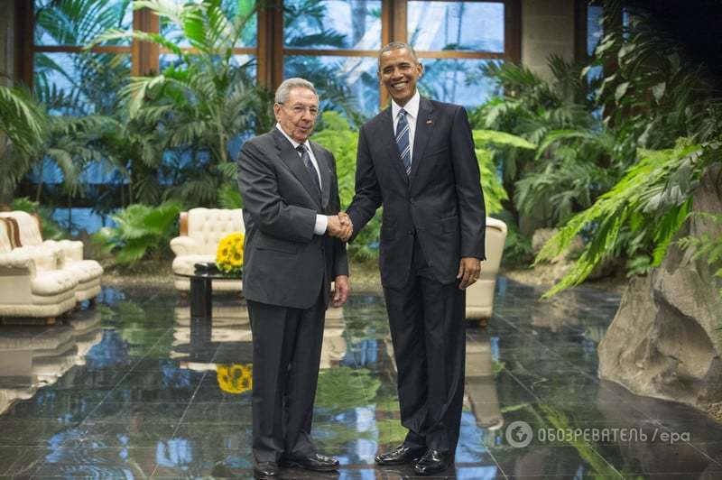 Барак Обама встретился на Кубе с Раулем Кастро