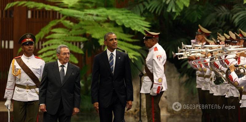 Барак Обама встретился на Кубе с Раулем Кастро