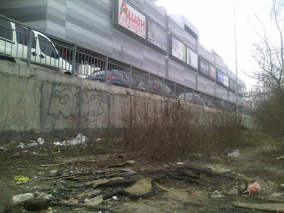 В Киеве возле торгового центра устроили мусорную свалку: опубликованы фото