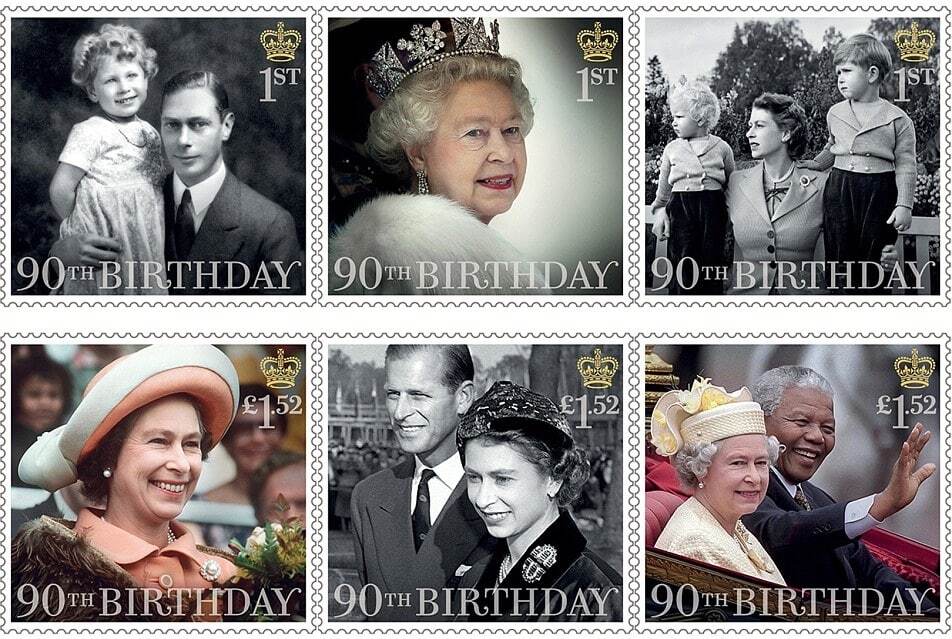 В окружении мужчин: к 90-летию королевы Елизаветы II в Британии выпустили новую марку 