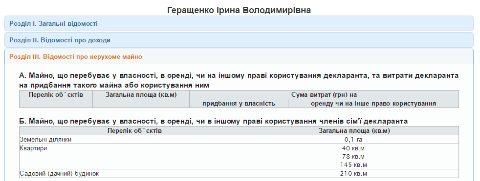 Вице-спикер Рады показала миллионы семьи