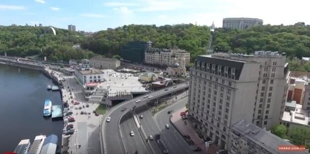 Почтовую площадь в Киеве сняли с высоты птичьего полета: опубликовано видео 