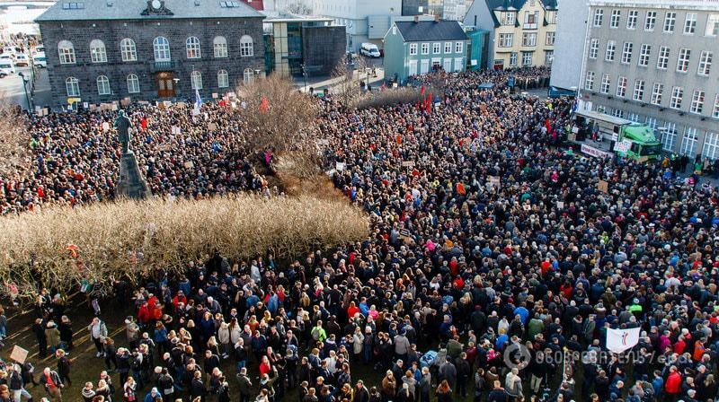 Офшорный скандал: в Исландии тысячи людей вышли на митинг против премьера