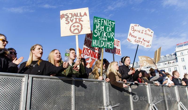 Офшорный скандал: в Исландии тысячи людей вышли на митинг против премьера