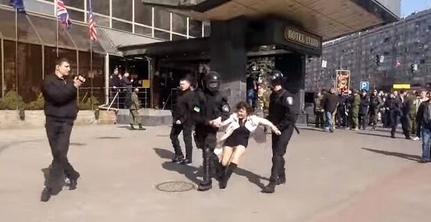 Зіткнення біля готелю "Либідь" у Києві: з'явилося відео затримання Ірми Крат
