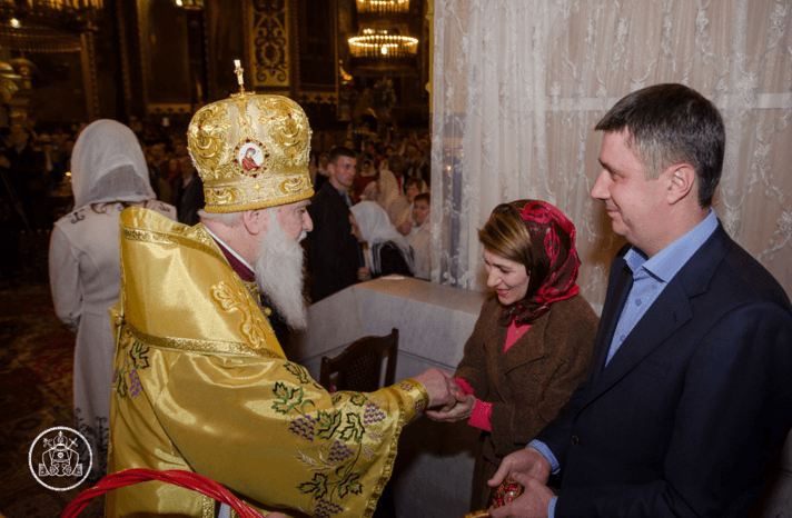 Патриарх Филарет провел Пасхальное богослужение во Владимирском соборе: фоторепортаж