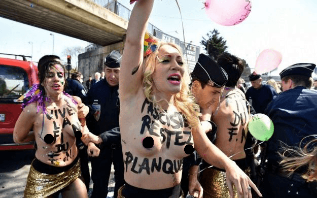 FEMEN во Франции устроили провокацию на 1 мая