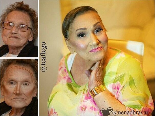80-річну бабусю перетворили у фотомодель за допомогою макіяжу
