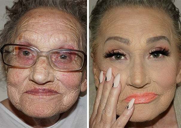 80-летнюю бабушку превратили в фотомодель с помощью макияжа: опубликованы фото