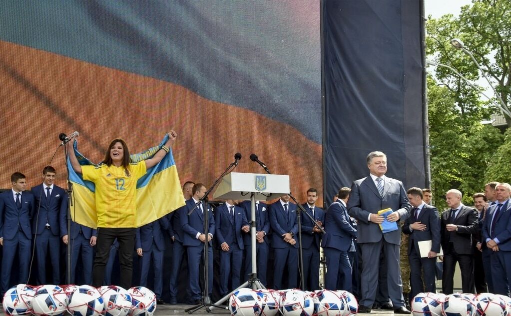 В Киеве проводили сборную Украины по футболу на Евро-2016