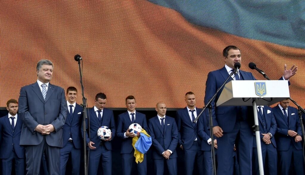 В Киеве проводили сборную Украины по футболу на Евро-2016