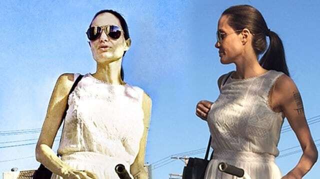 Сарафан да кости: папарацци сфотографировали истощенную и бледную Джоли