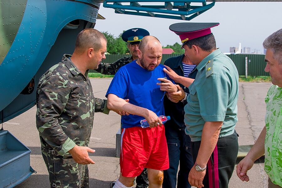 До Києва із зони АТО прибув вертоліт з пораненими нацгвардійцями