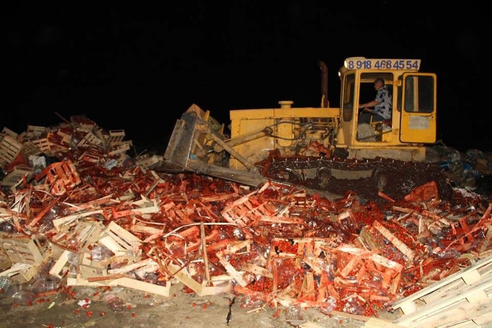 Страшная месть: в России "казнили" 38 тонн клубники из Украины. Опубликованы фото