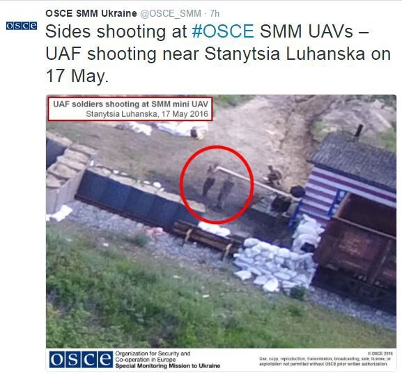Обстріл безпілотників ОБСЄ на Донбасі: моніторингова місія показала фотодокази