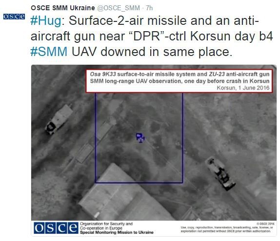 Обстрел беспилотников ОБСЕ на Донбассе: мониторинговая миссия показала фотодоказательства