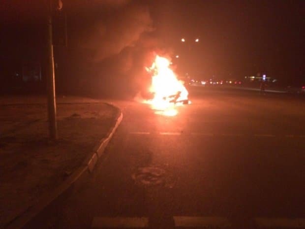 Огненное ДТП во Львове: после столкновения с маршруткой Opel сгорел дотла. Опубликованы фото