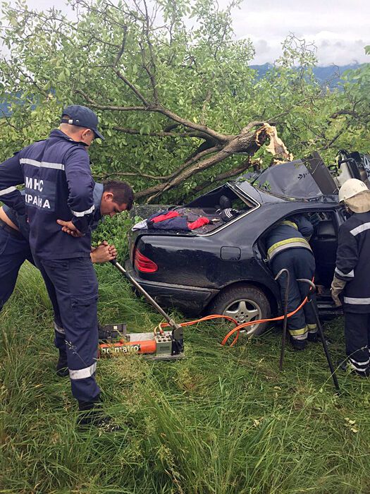 На Закарпатті авто "залетіло" на дерево: водій загинув, троє травмовані, один пасажир втік. Фото