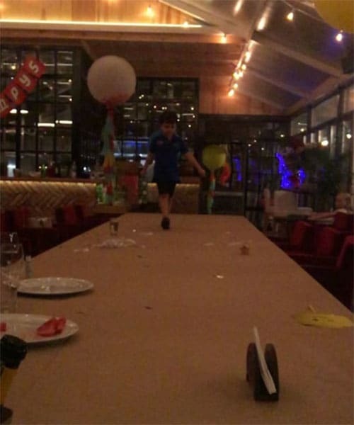 Сын Стоцкой похулиганил в ресторане на дне рождения: опубликованы фото