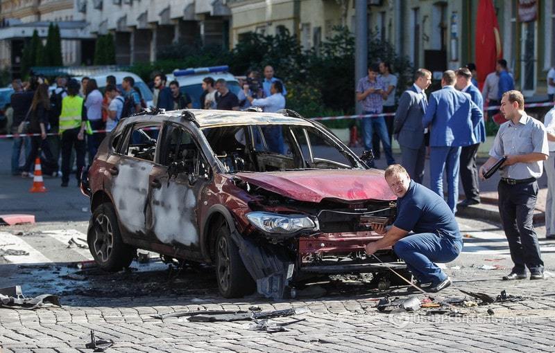 Груда обгоревшего железа: как выглядит взорванное авто, в котором погиб Павел Шеремет. Опубликованы фото