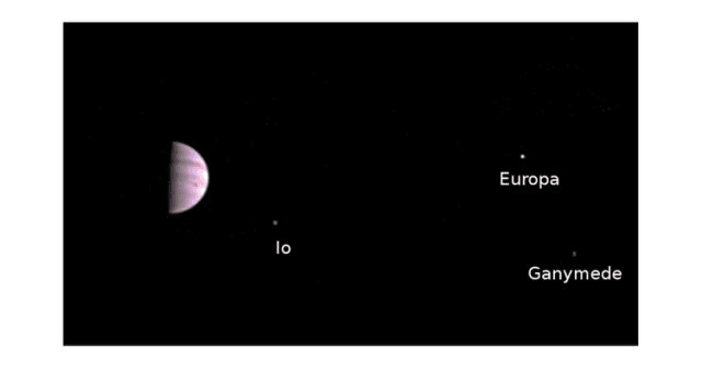 NASA опубликовало первые фото спутников Юпитера