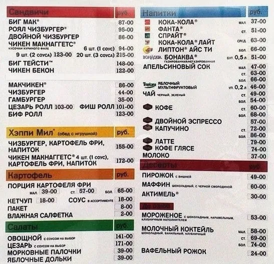 З фантазією туго: опубліковані меню і ціни з віджатого в Донецьку "Макдональдса"