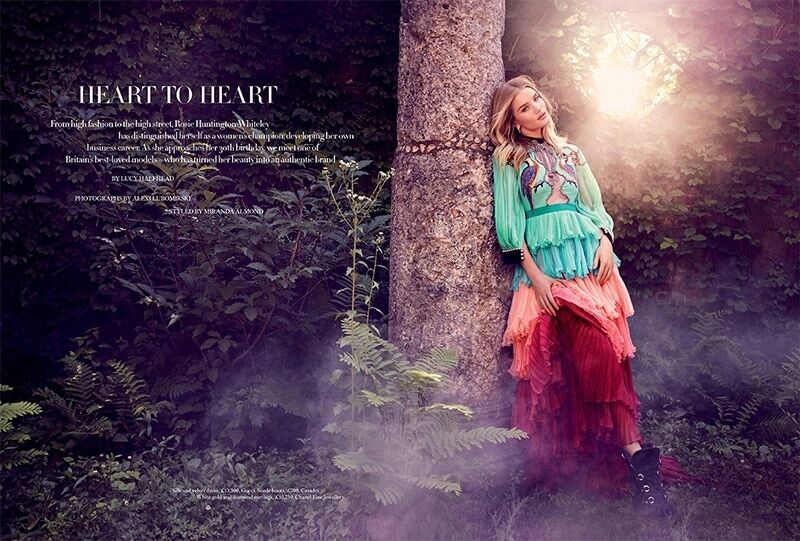 Волшебная Роузи: возлюбленная Джейсона Стэтхэма украсила обложку Harper's Bazaar