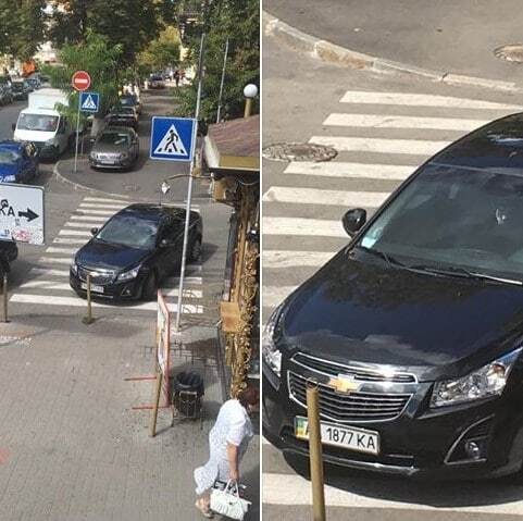 В Киеве автохам устроил парковку на "зебре": опубликовано фото