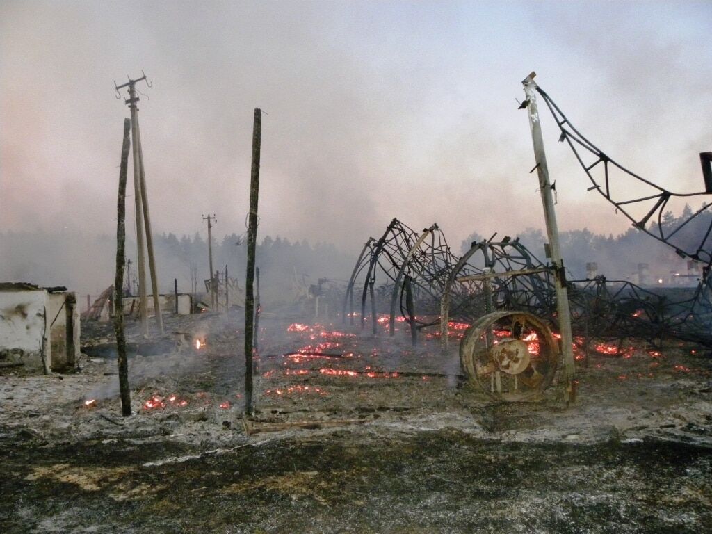 Масштабный пожар на Черниговщине: сгорели пять овощехранилищ и техника. Опубликованы фото