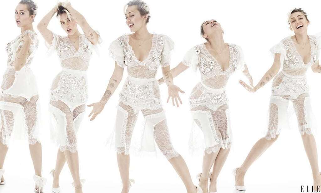 Майли Сайрус снялась в прозрачном платье для американского Elle