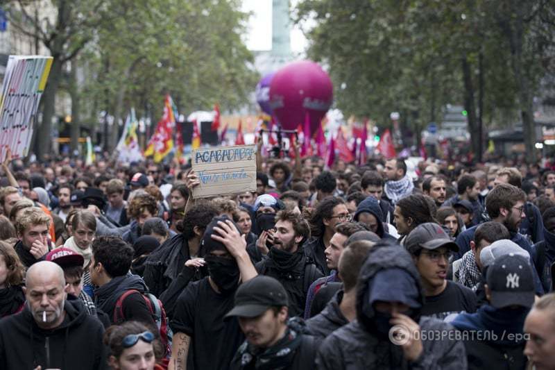 Газ и бомбы: в Париже массовые протесты завершились стычками с полицией. Фото- и видеофакт