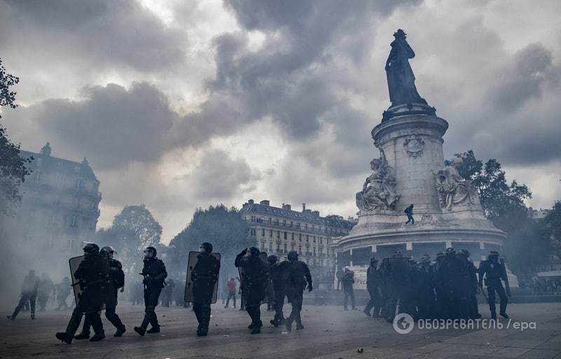 У Парижі масові протести завершилися сутичками з поліцією