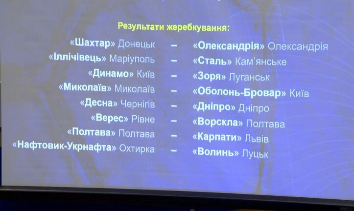 Состоялась жеребьевка 1/8 финала Кубка Украины по футболу