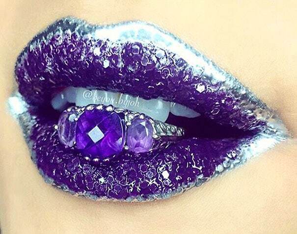 Поцелуй Хозяйки медной горы: губы с кристаллами сделали революцию в макияже