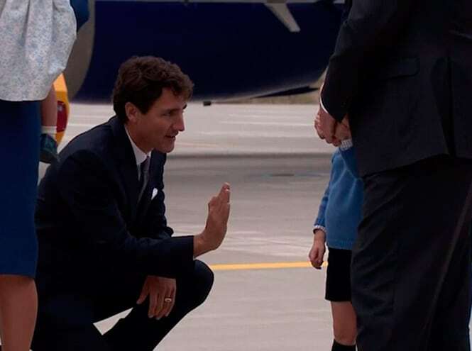 Трехлетний принц Джордж отказался давать "пять" премьеру Канады